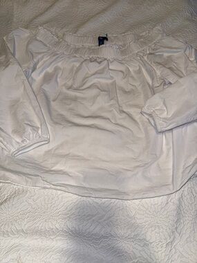 GAP White Smocked Off-Shoulder Top
